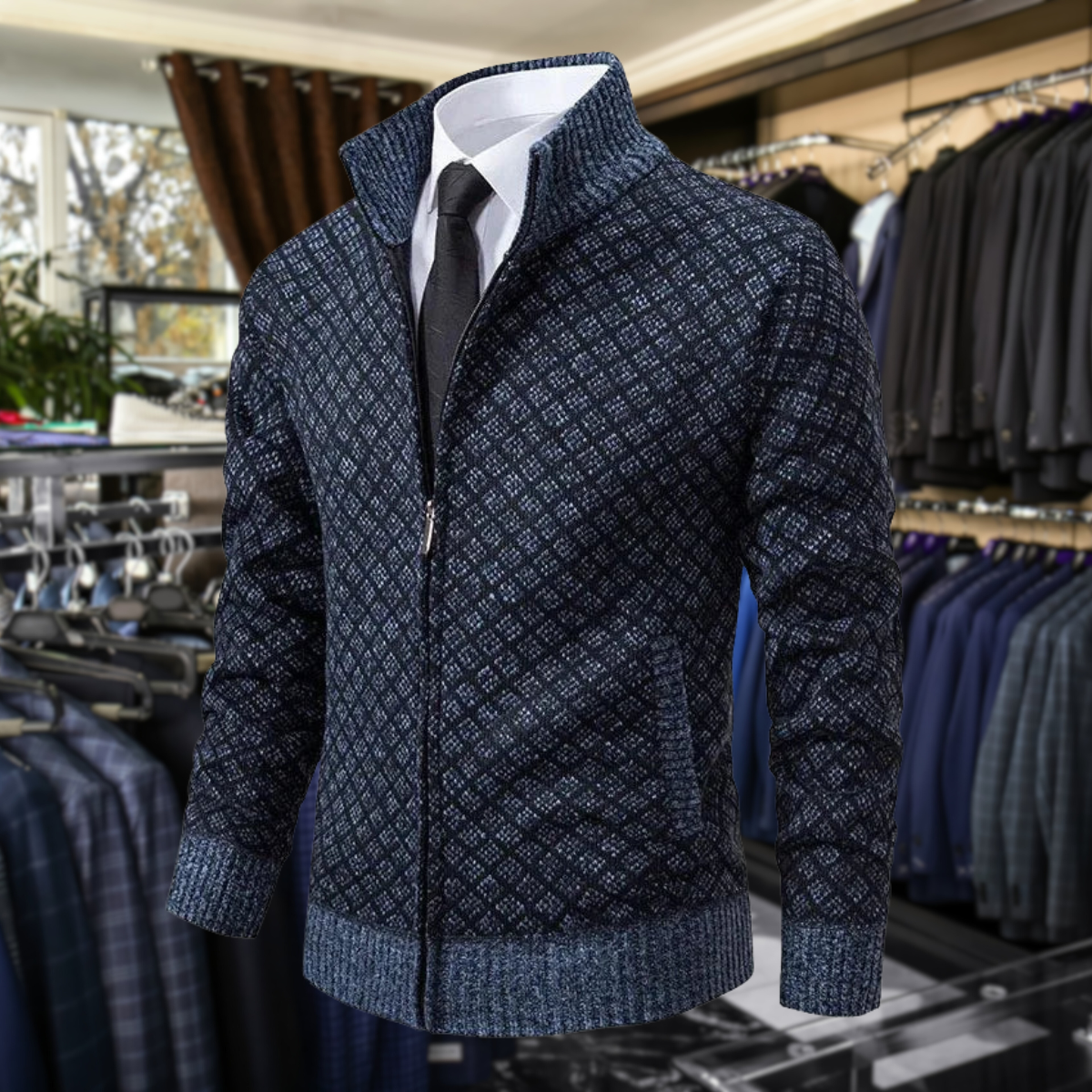 Élanford | Chaqueta Premium de Punto con Cremallera y Acabado Elegante